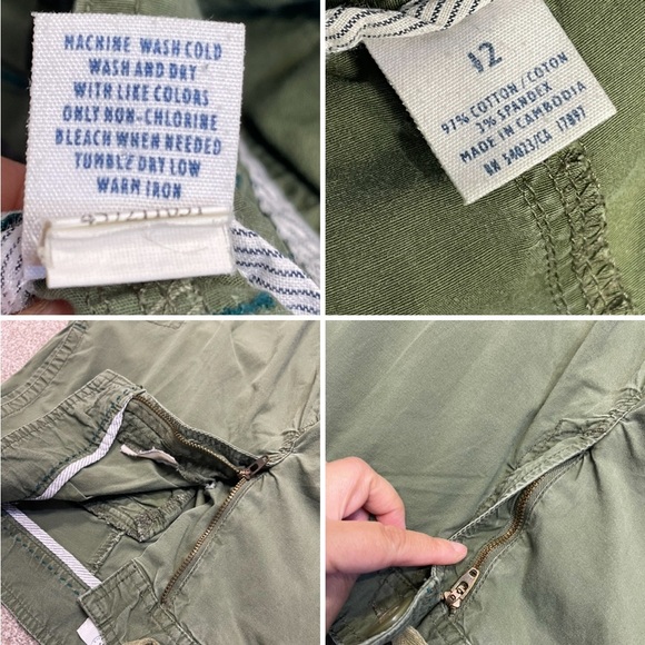 Old navy women wide leg cargo pants sz 12 green baggy gorpcore street wear - Picture 10 of 12